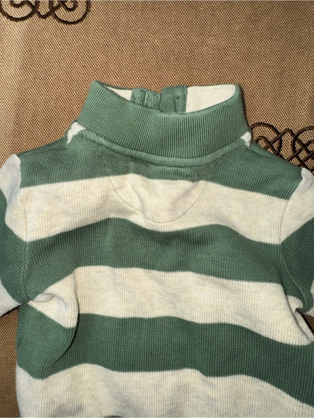 Polo Ralph Lauren Baby Boy Cotton Striped Sweater In Beige/Green Size 6M